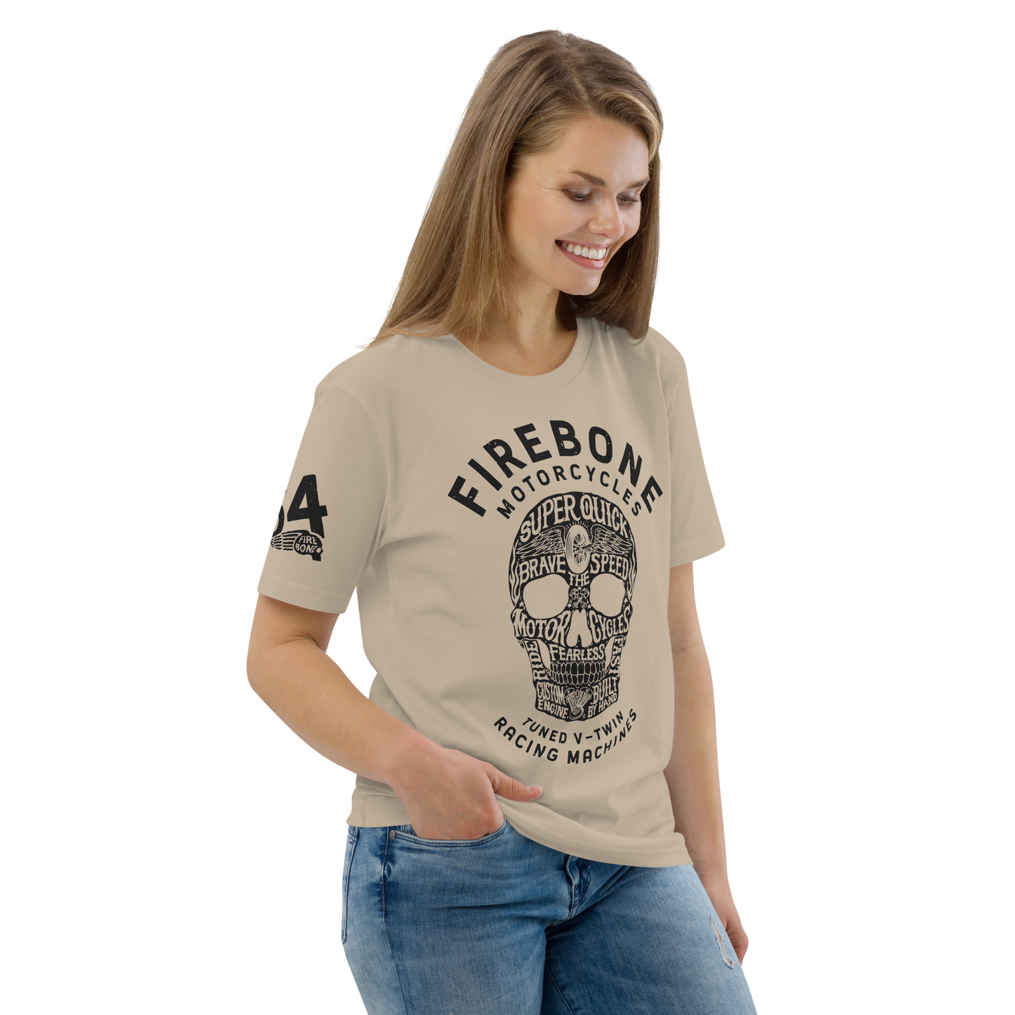 Super Quick Skullz - Sand organic cotton t-shirt