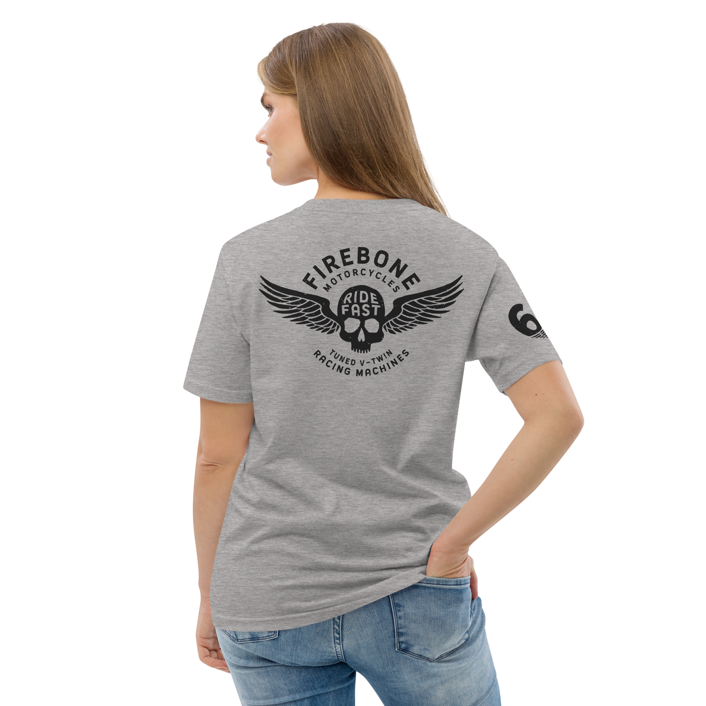 Super Quick Skullz - Grey organic cotton t-shirt