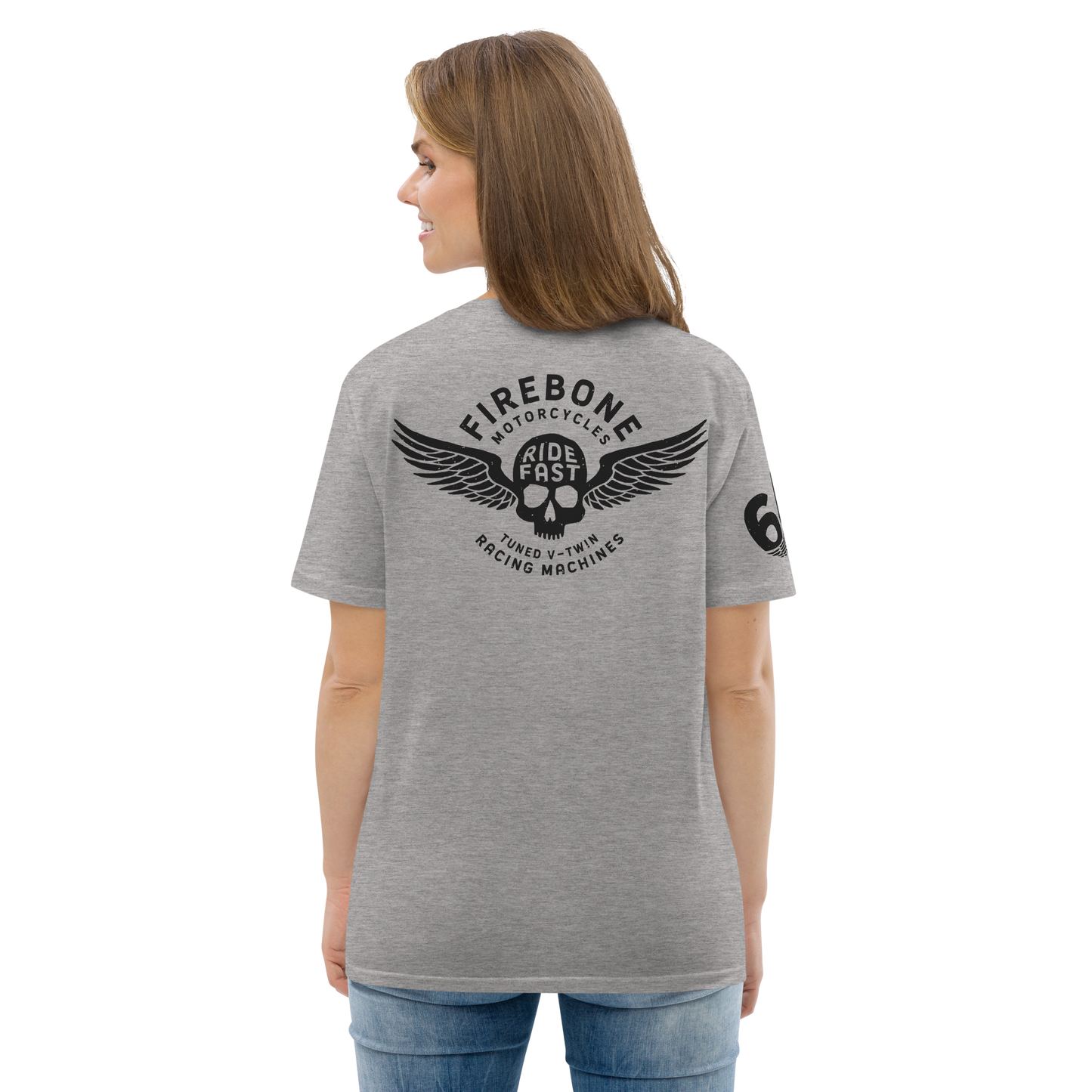 Super Quick Skullz - Grey organic cotton t-shirt