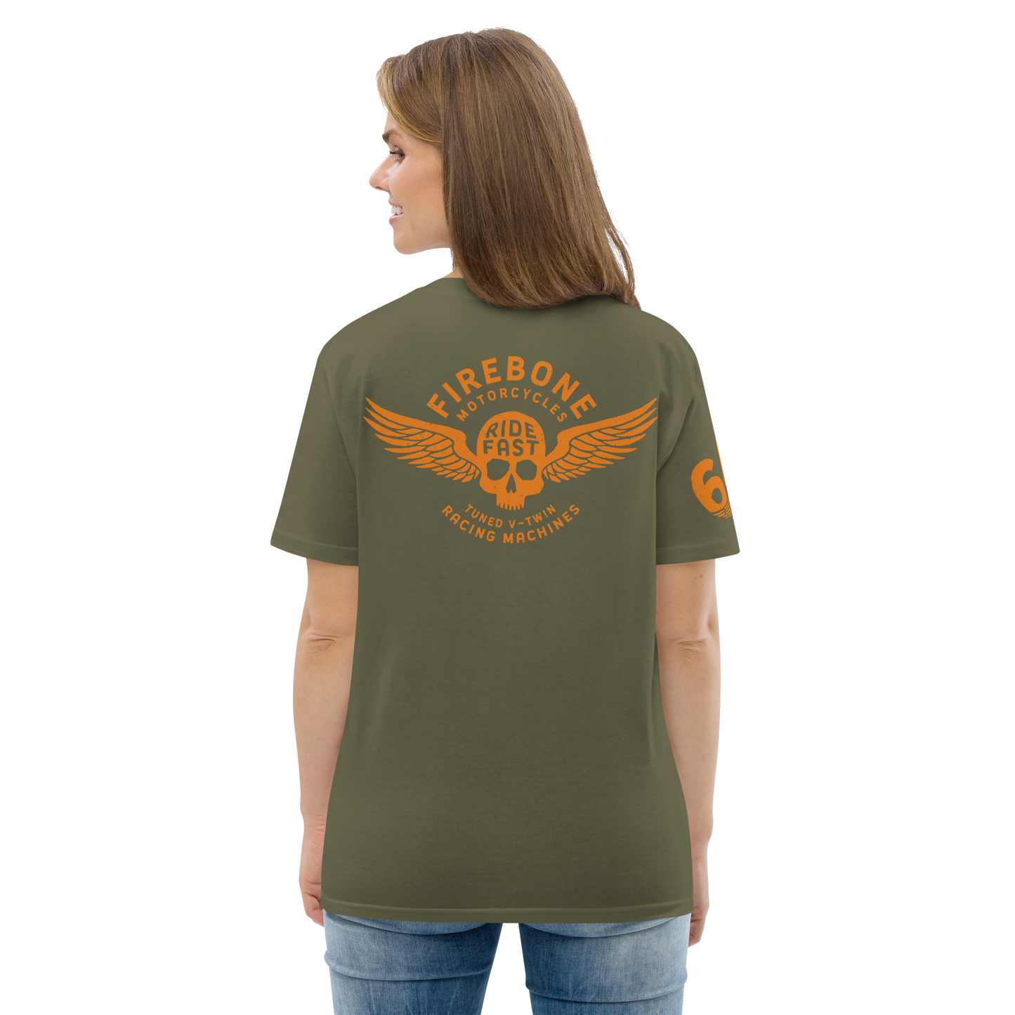 Super Quick Skullz - Khaki organic cotton t-shirt
