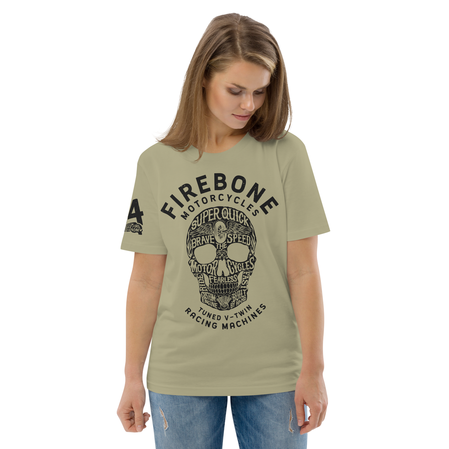 Super Quick Skullz - Sage organic cotton t-shirt