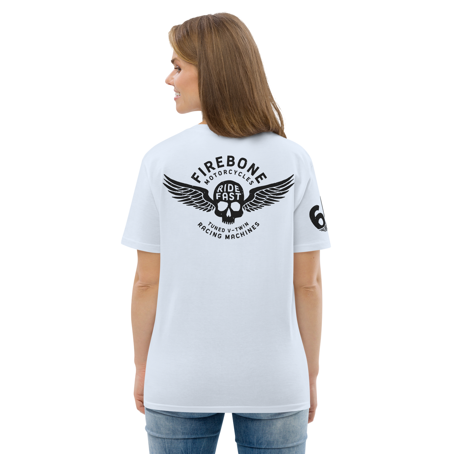 Super Quick Skullz - Light Blue organic cotton t-shirt