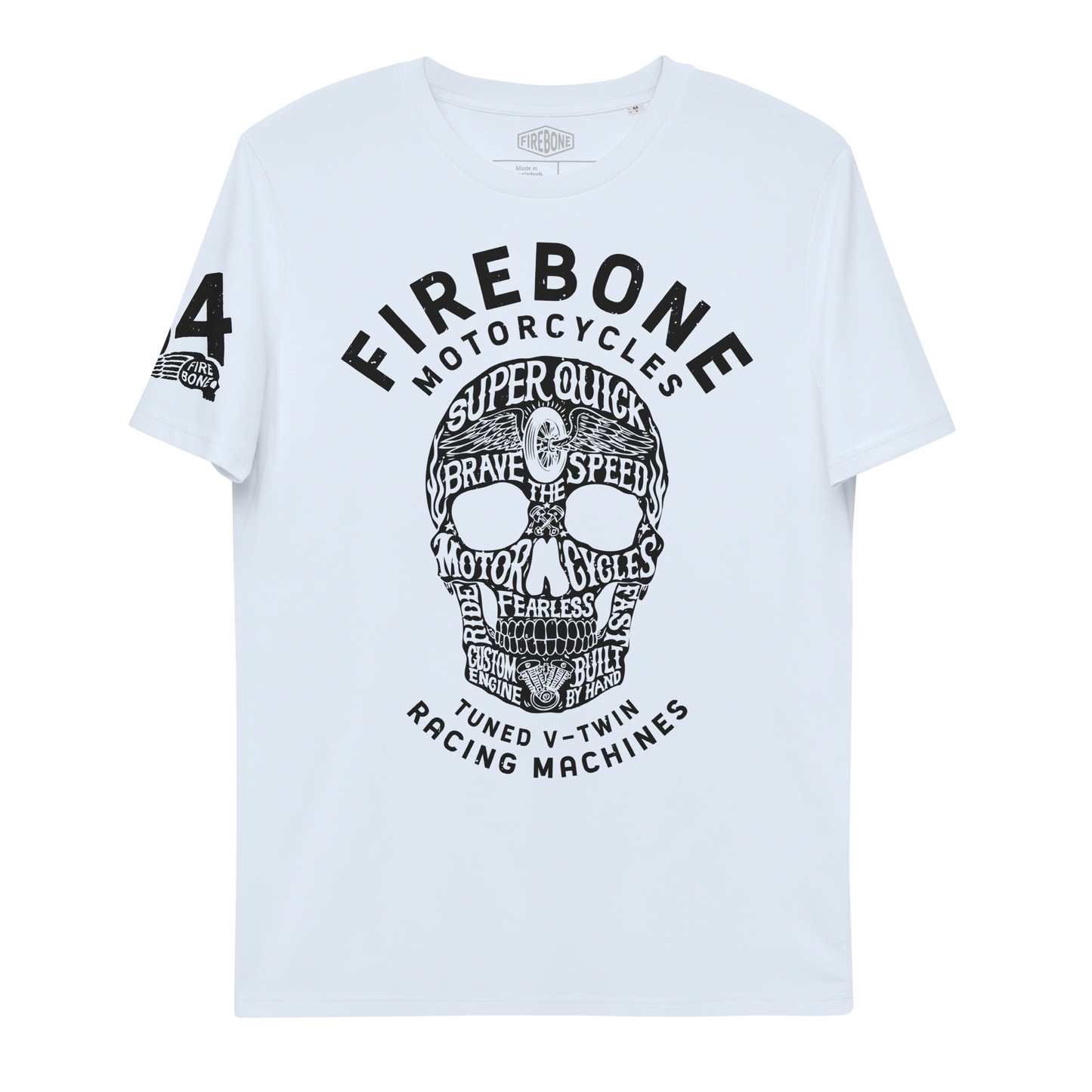Super Quick Skullz - Light Blue organic cotton t-shirt