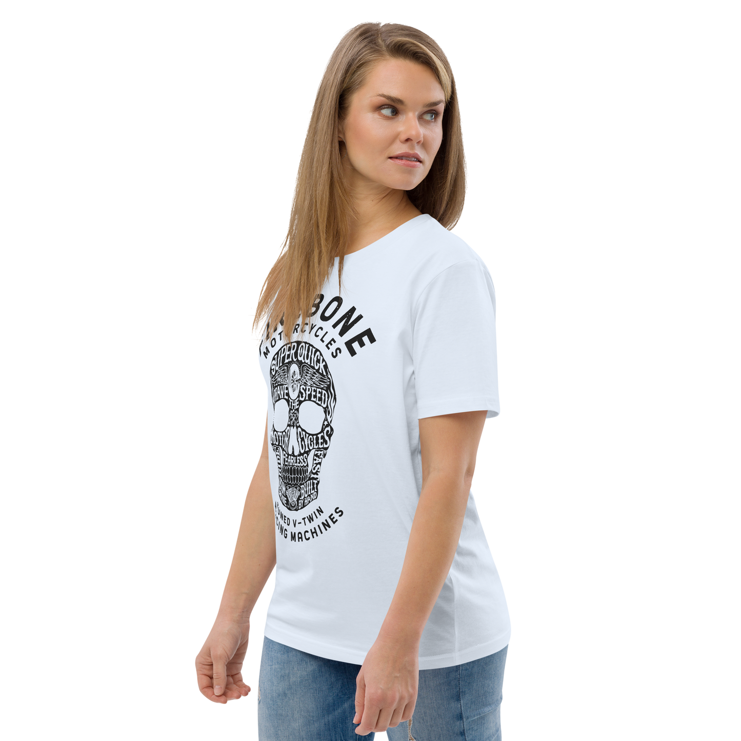 Super Quick Skullz - Light Blue organic cotton t-shirt