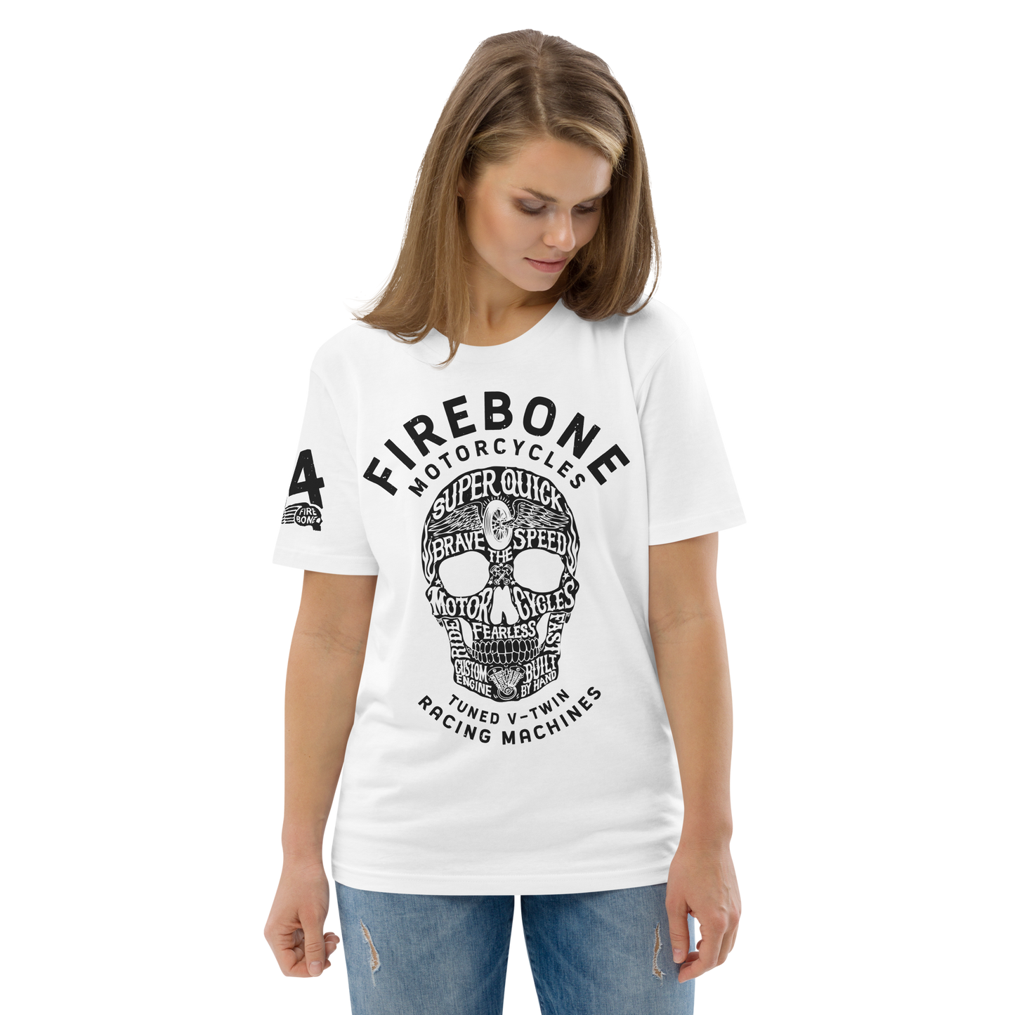 Super Quick Skullz - White organic cotton t-shirt