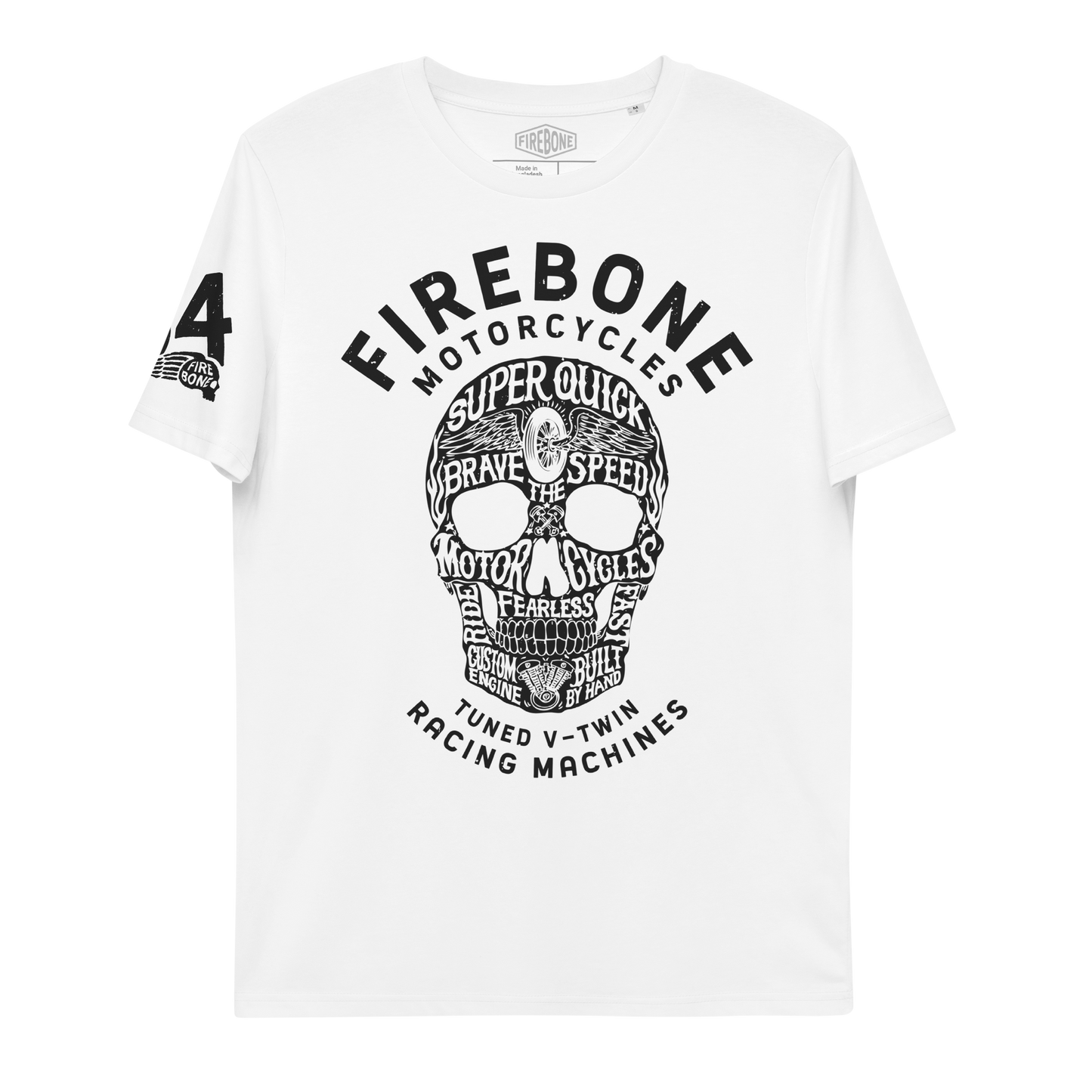 Super Quick Skullz - White organic cotton t-shirt