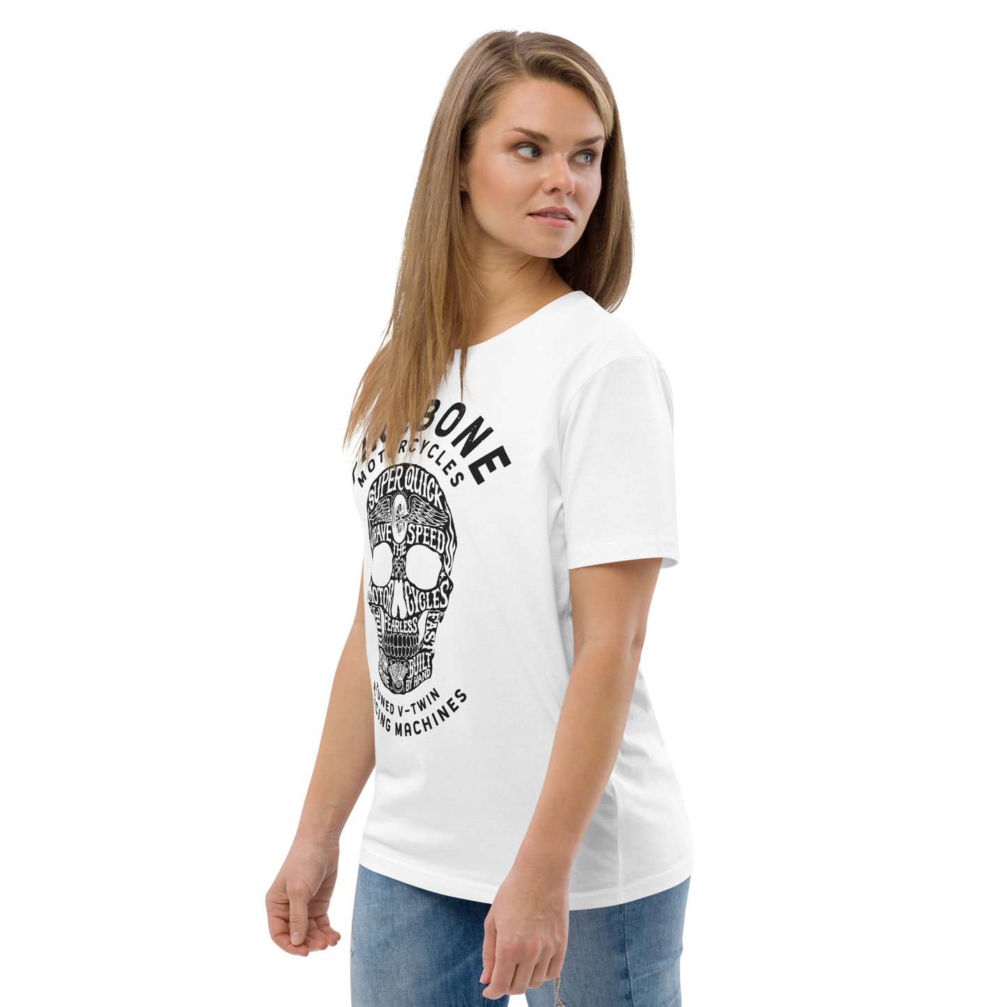 Super Quick Skullz - White organic cotton t-shirt