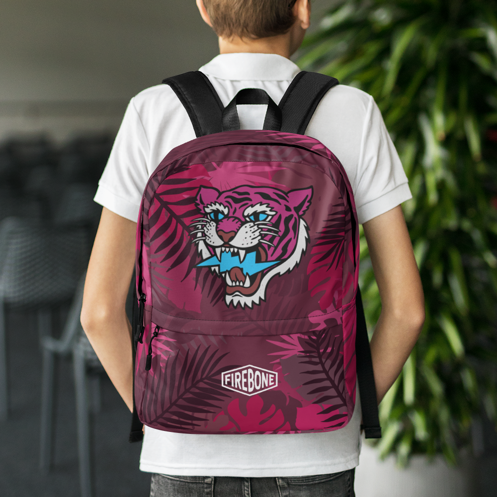 Jungle tiger - Hot pink backpack - Firebone