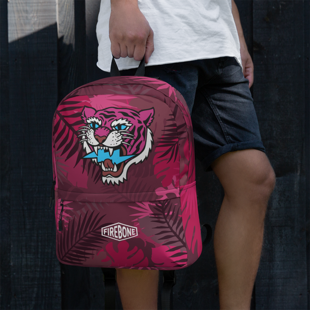 Jungle tiger - Hot pink backpack - Firebone