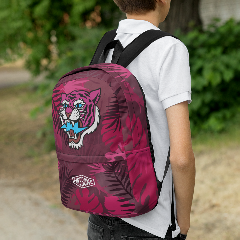 Jungle tiger - Hot pink backpack - Firebone
