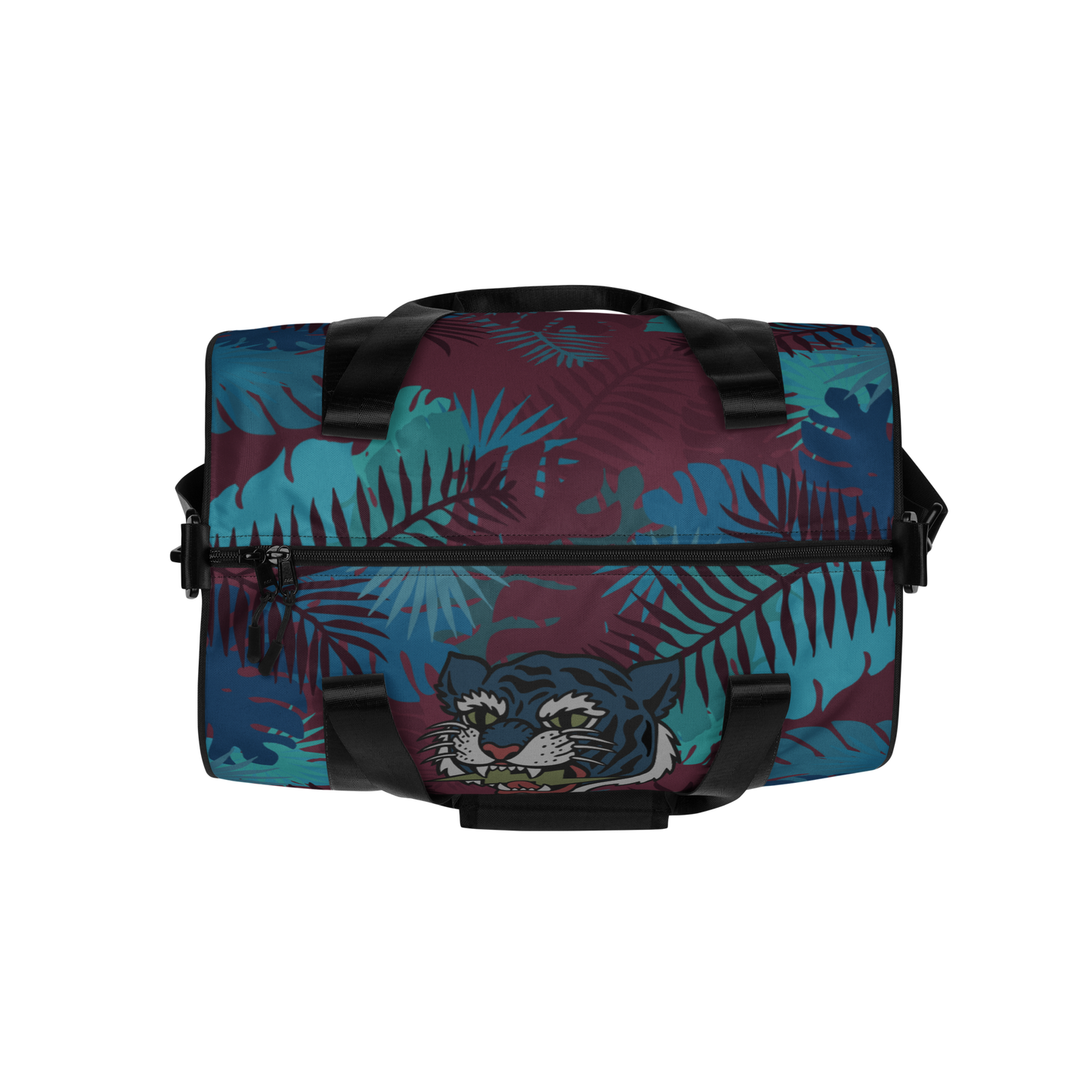 Jungle tiger - Stealth crimson and blue gym bag - Firebone
