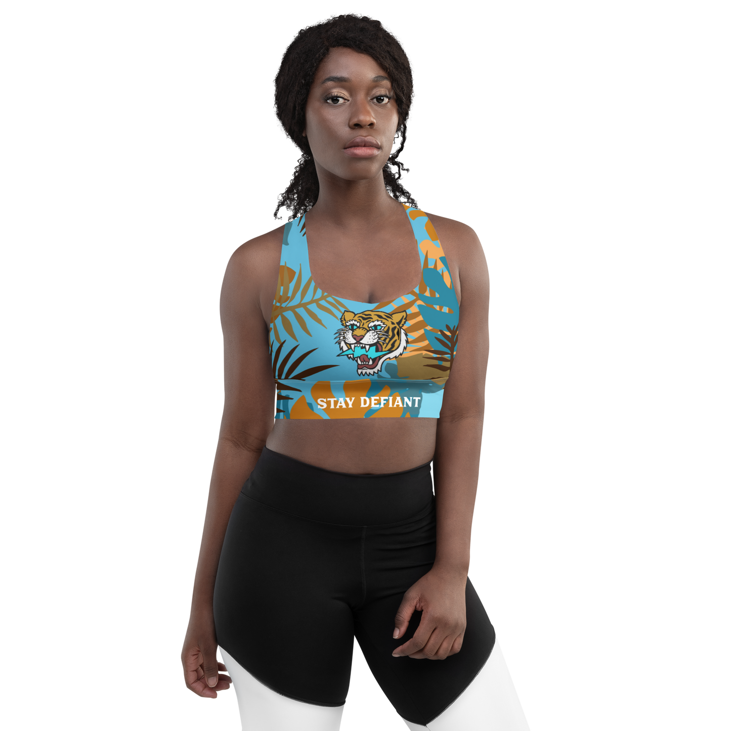 Jungle tiger - Autumn longline sports bra - Firebone