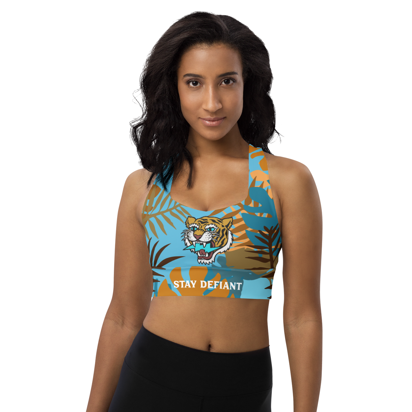 Jungle tiger - Autumn longline sports bra - Firebone