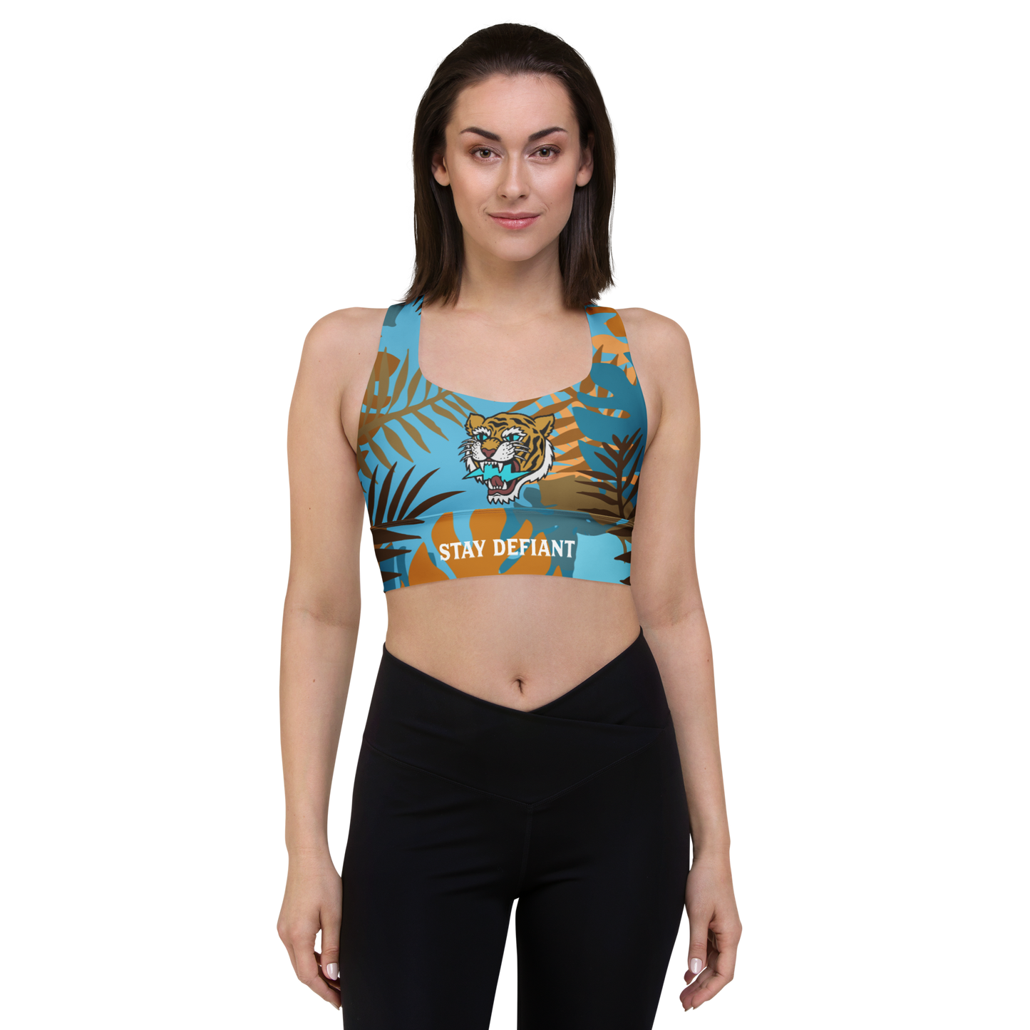 Jungle tiger - Autumn longline sports bra - Firebone