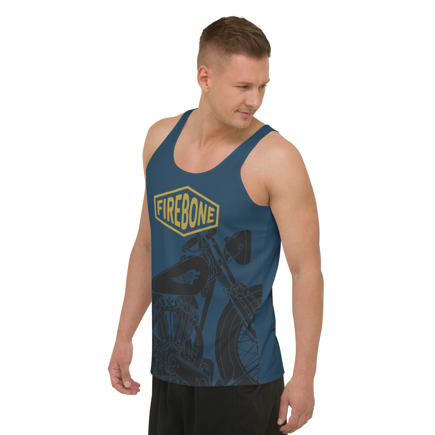 Vintage Motorcycle - Navy blue tank top - Firebone