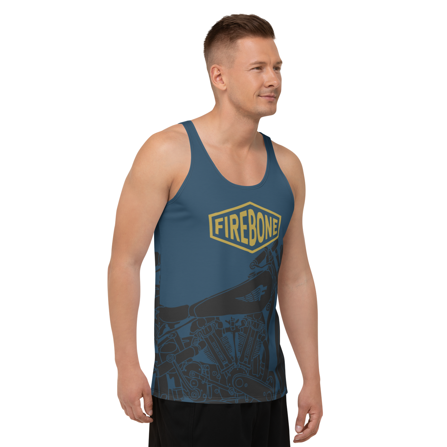 Vintage Motorcycle - Navy blue tank top - Firebone