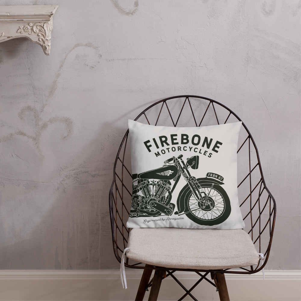 Vintage Motorcycle - Light grey premium cushion - Firebone