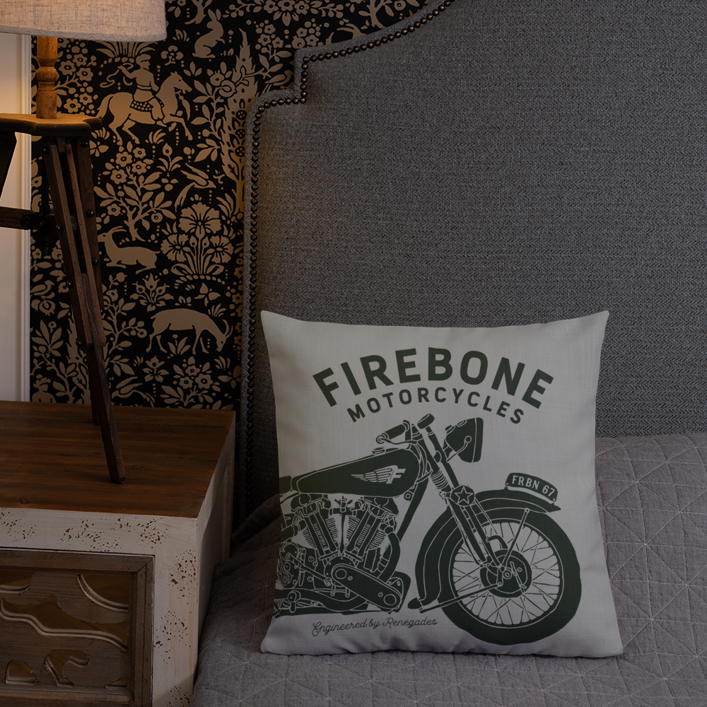 Vintage Motorcycle - Grey premium cushion - Firebone