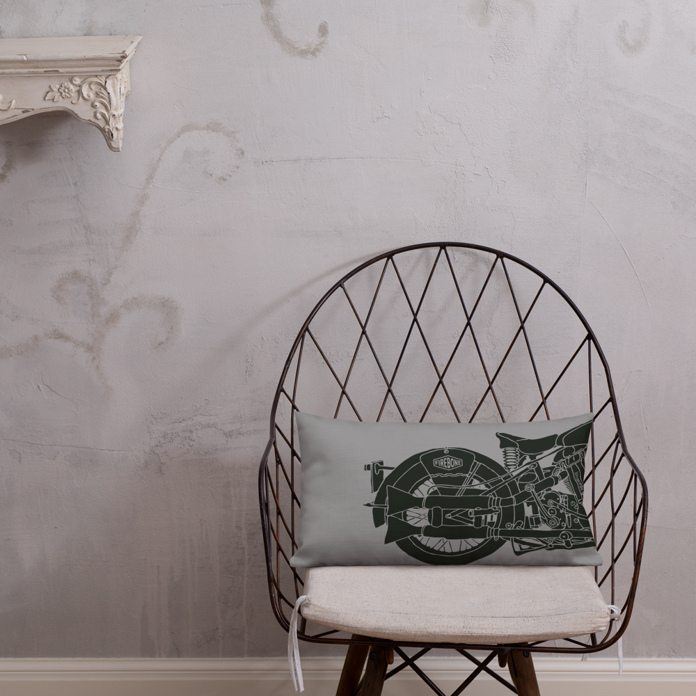 Vintage Motorcycle - Grey premium cushion - Firebone