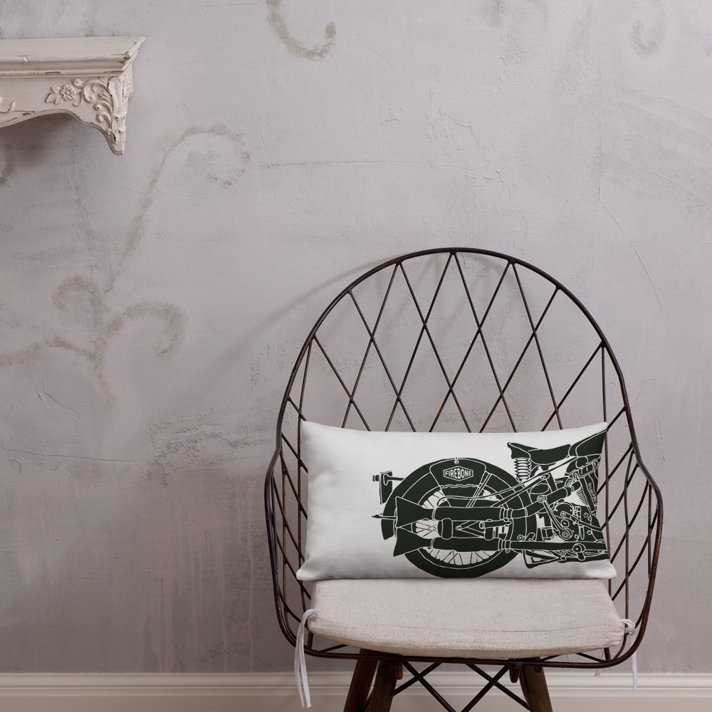 Vintage Motorcycle - Light grey premium cushion - Firebone