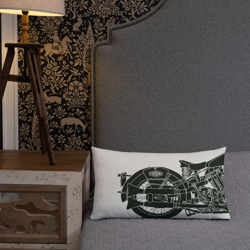 Vintage Motorcycle - Light grey premium cushion - Firebone