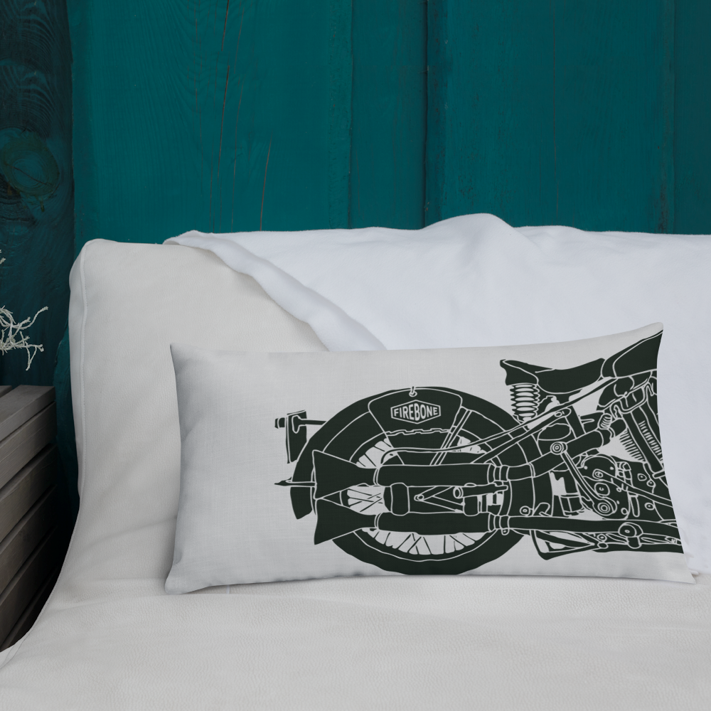 Vintage Motorcycle - Light grey premium cushion - Firebone