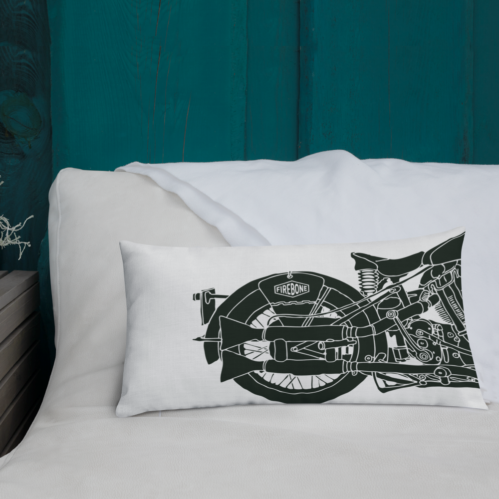 Vintage Motorcycle - White premium cushion - Firebone