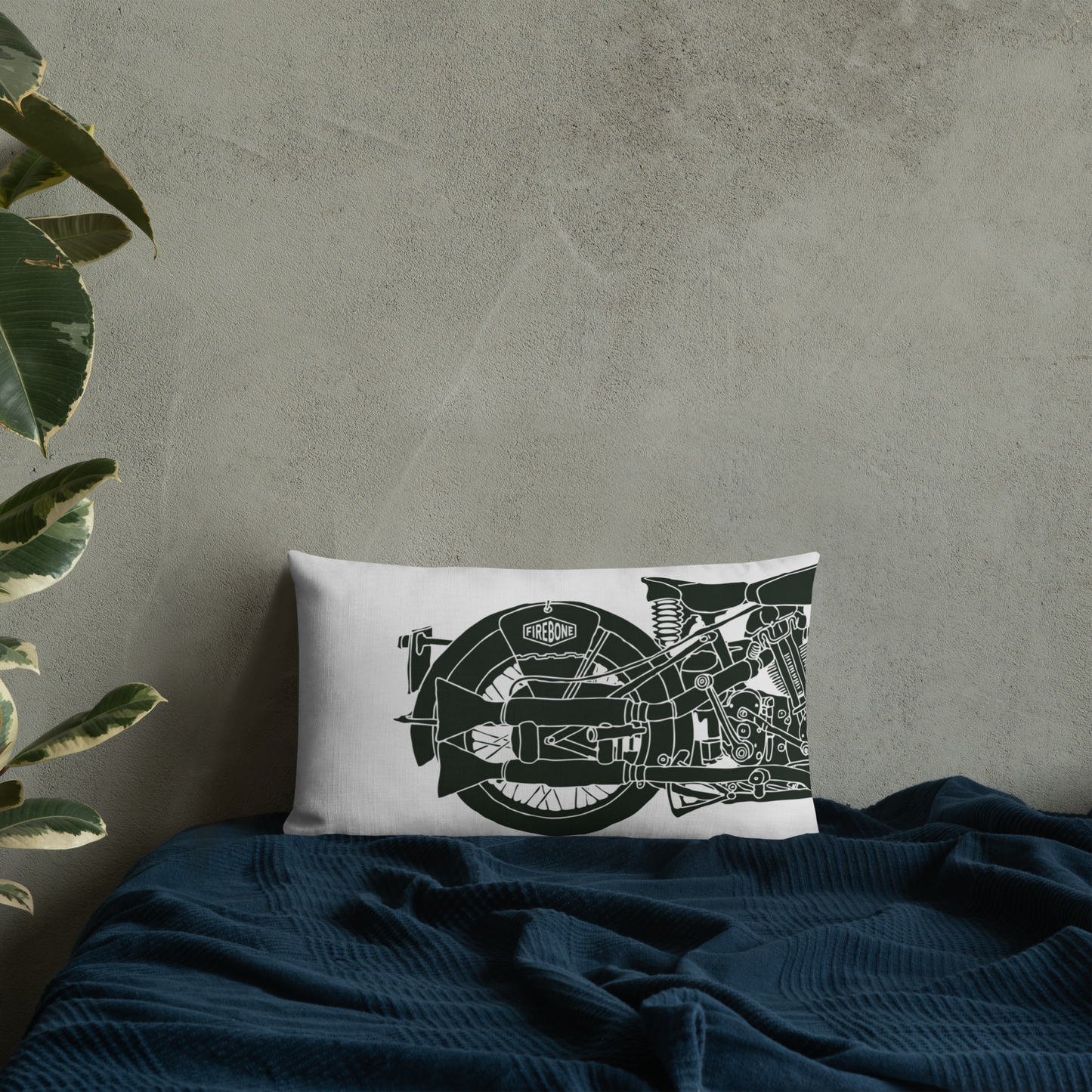 Vintage Motorcycle - Light grey premium cushion - Firebone