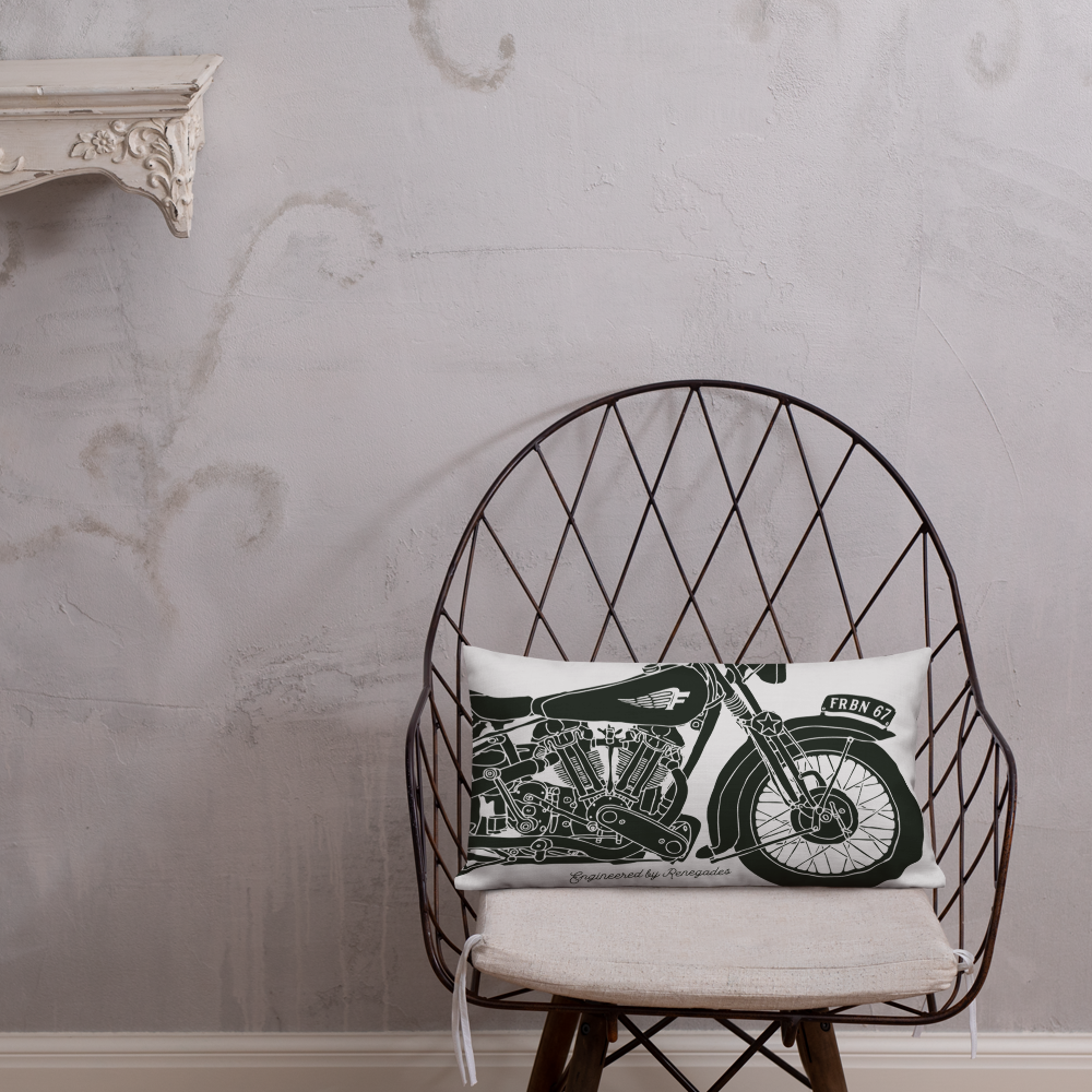 Vintage Motorcycle - Light grey premium cushion - Firebone