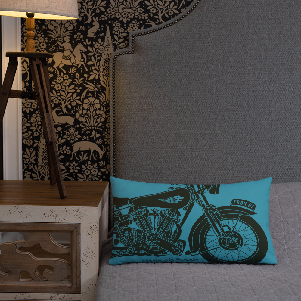 Vintage Motorcycle - Blue premium cushion - Firebone