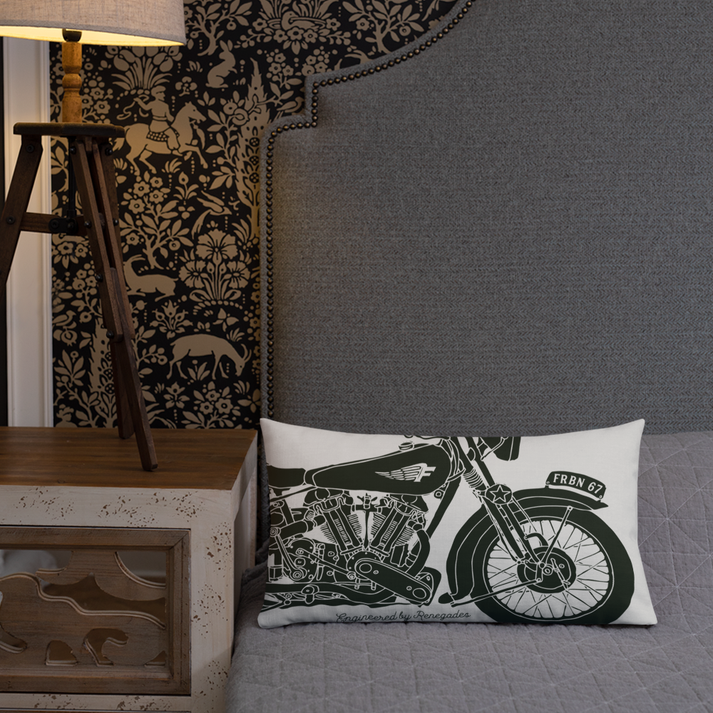Vintage Motorcycle - Light grey premium cushion - Firebone