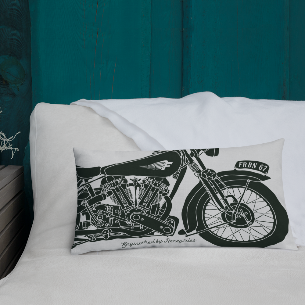 Vintage Motorcycle - Light grey premium cushion - Firebone