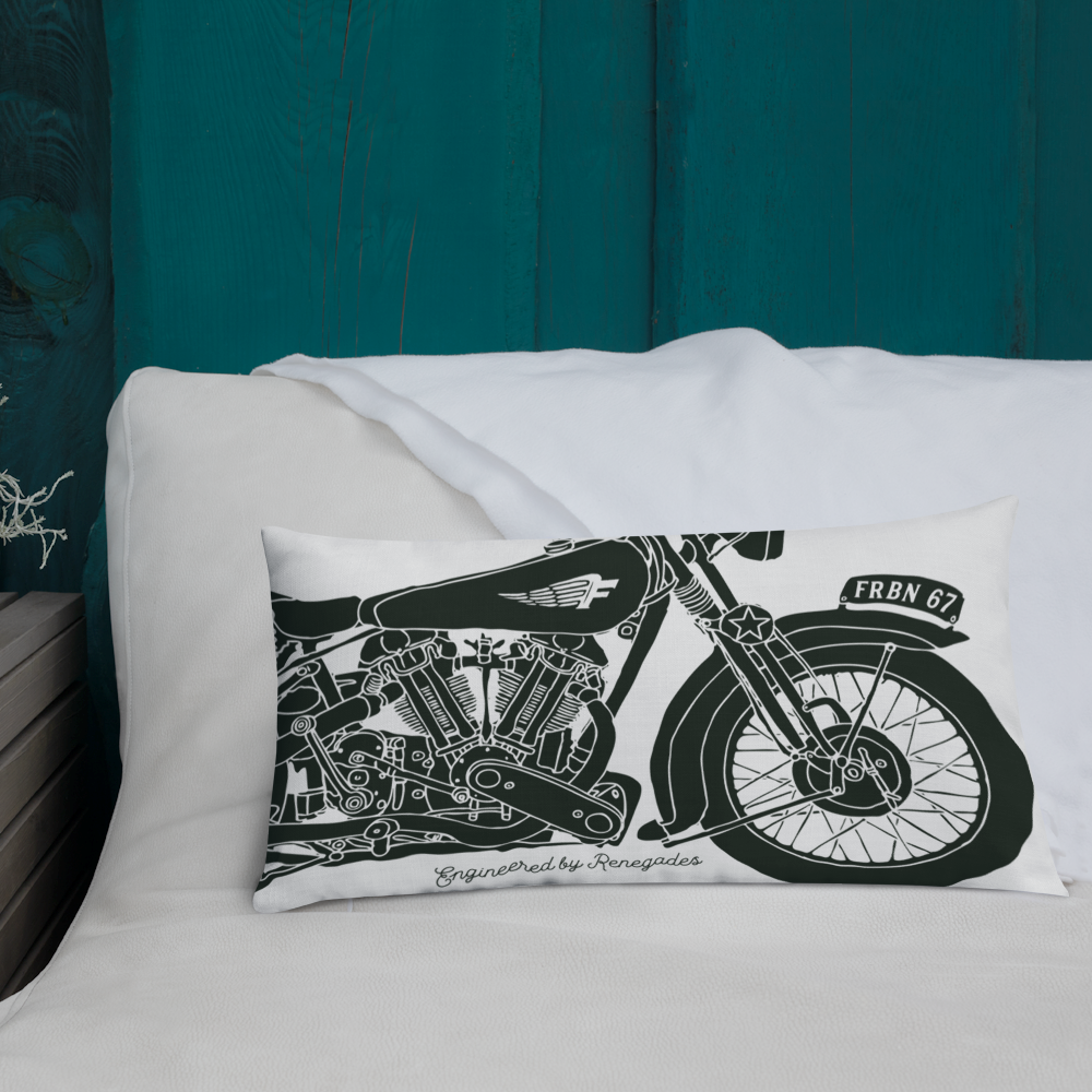 Vintage Motorcycle - White premium cushion - Firebone