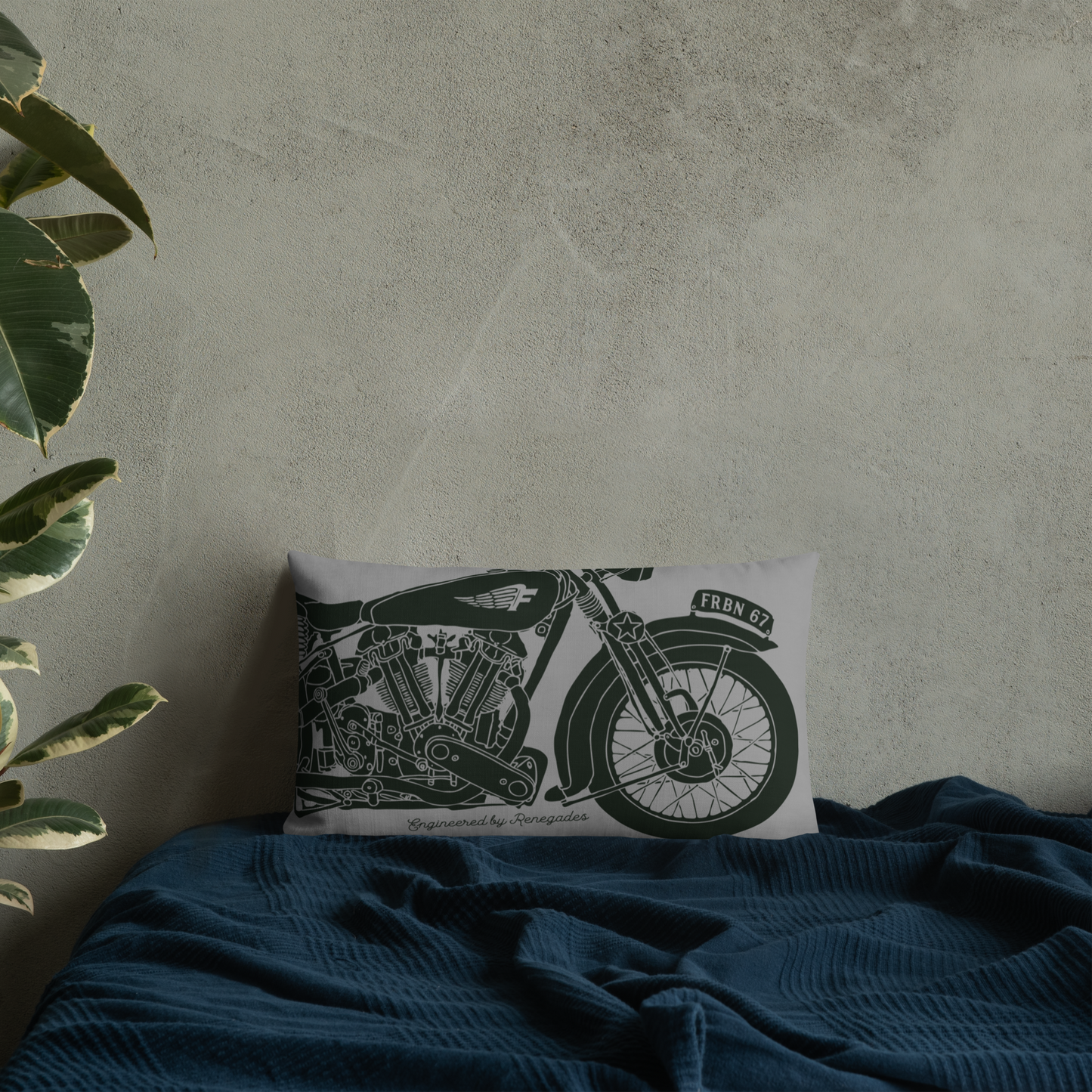 Vintage Motorcycle - Grey premium cushion - Firebone