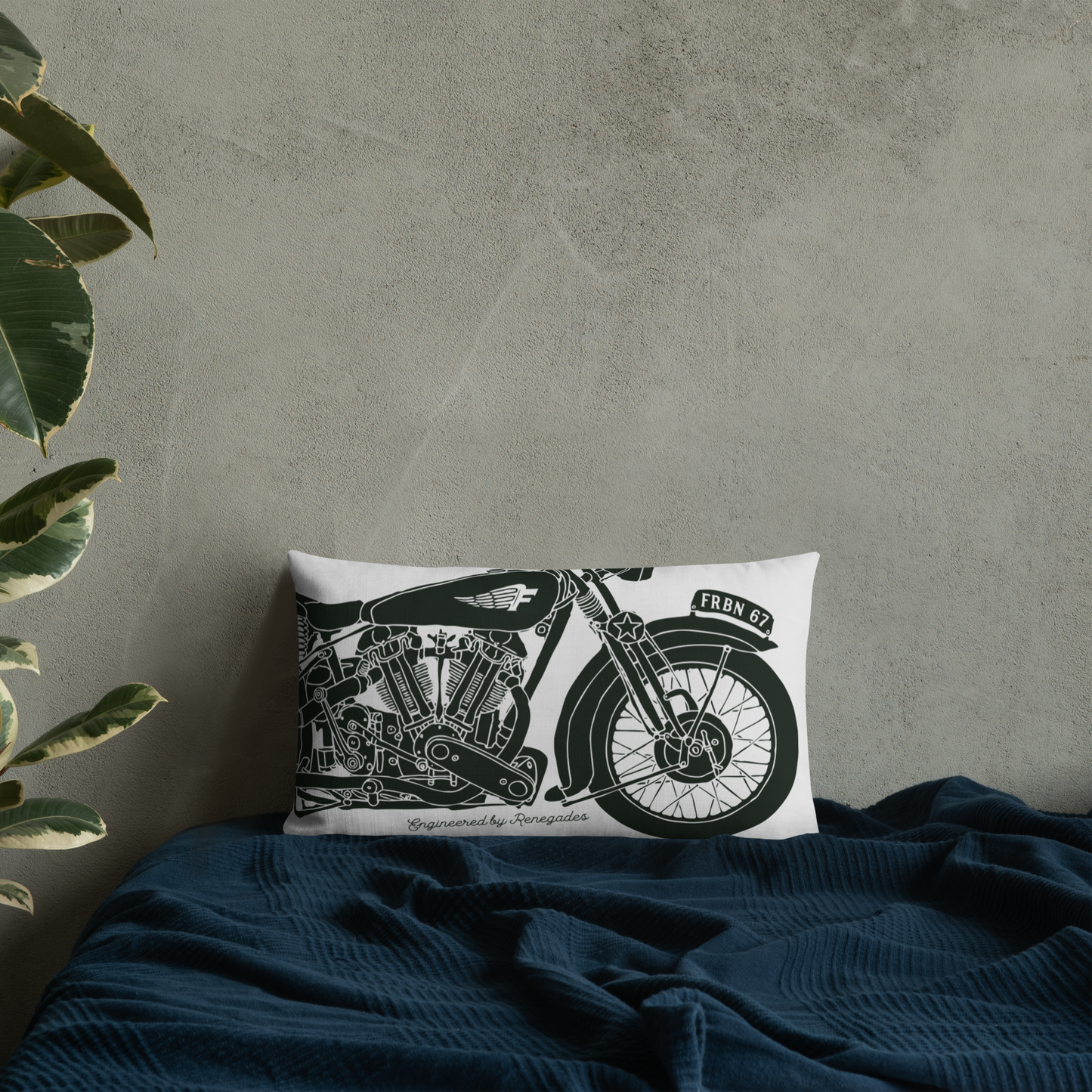 Vintage Motorcycle - Light grey premium cushion - Firebone