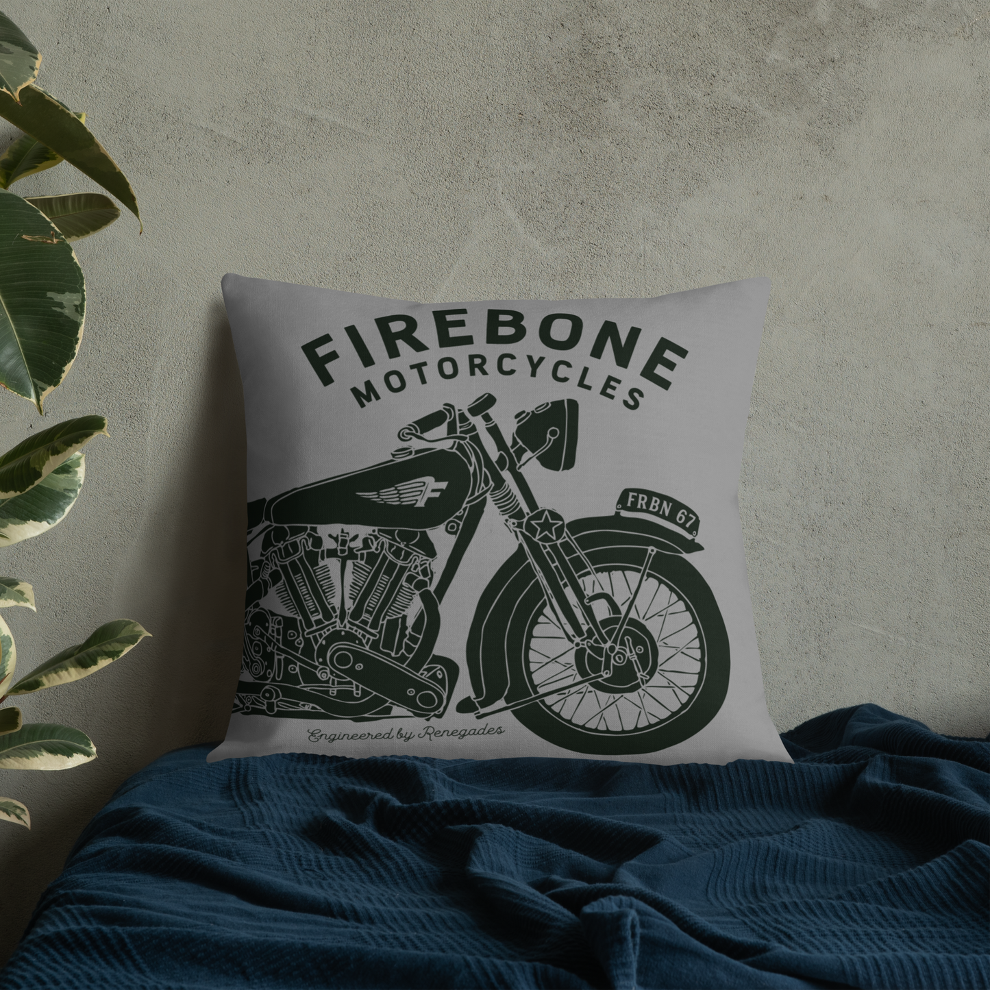 Vintage Motorcycle - Grey premium cushion - Firebone