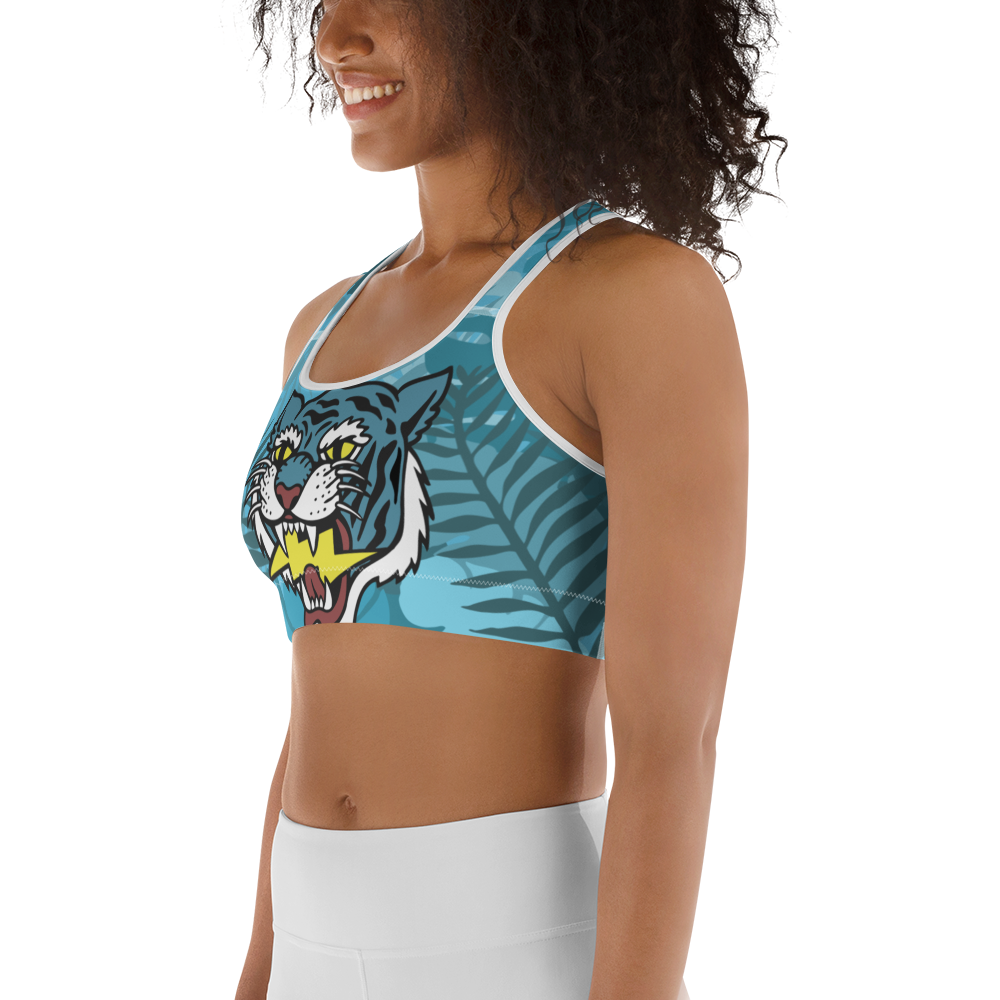 Jungle tiger - Light blue sports bra - Firebone