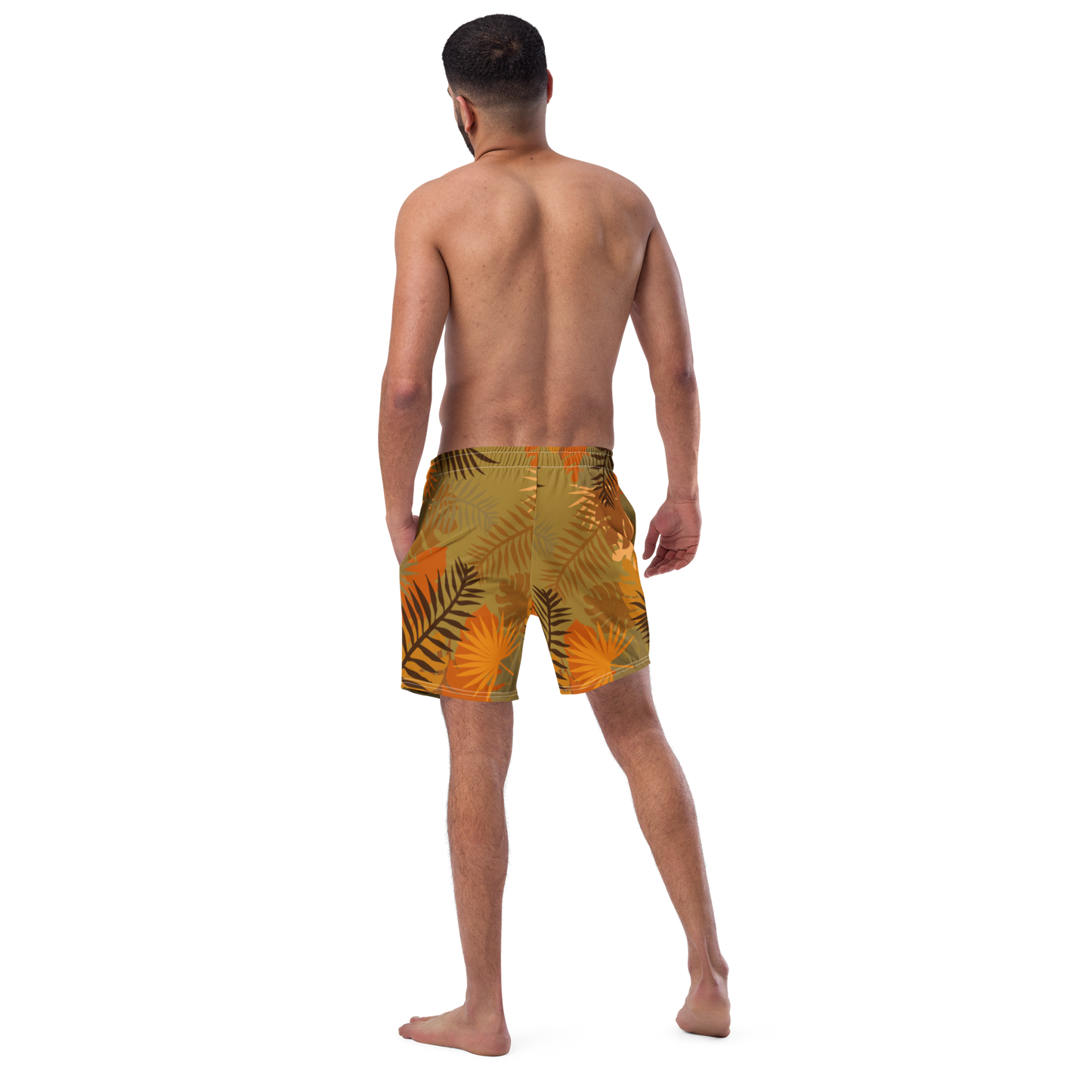 Jungle Tiger - Orange men's swim trunks - Firebone