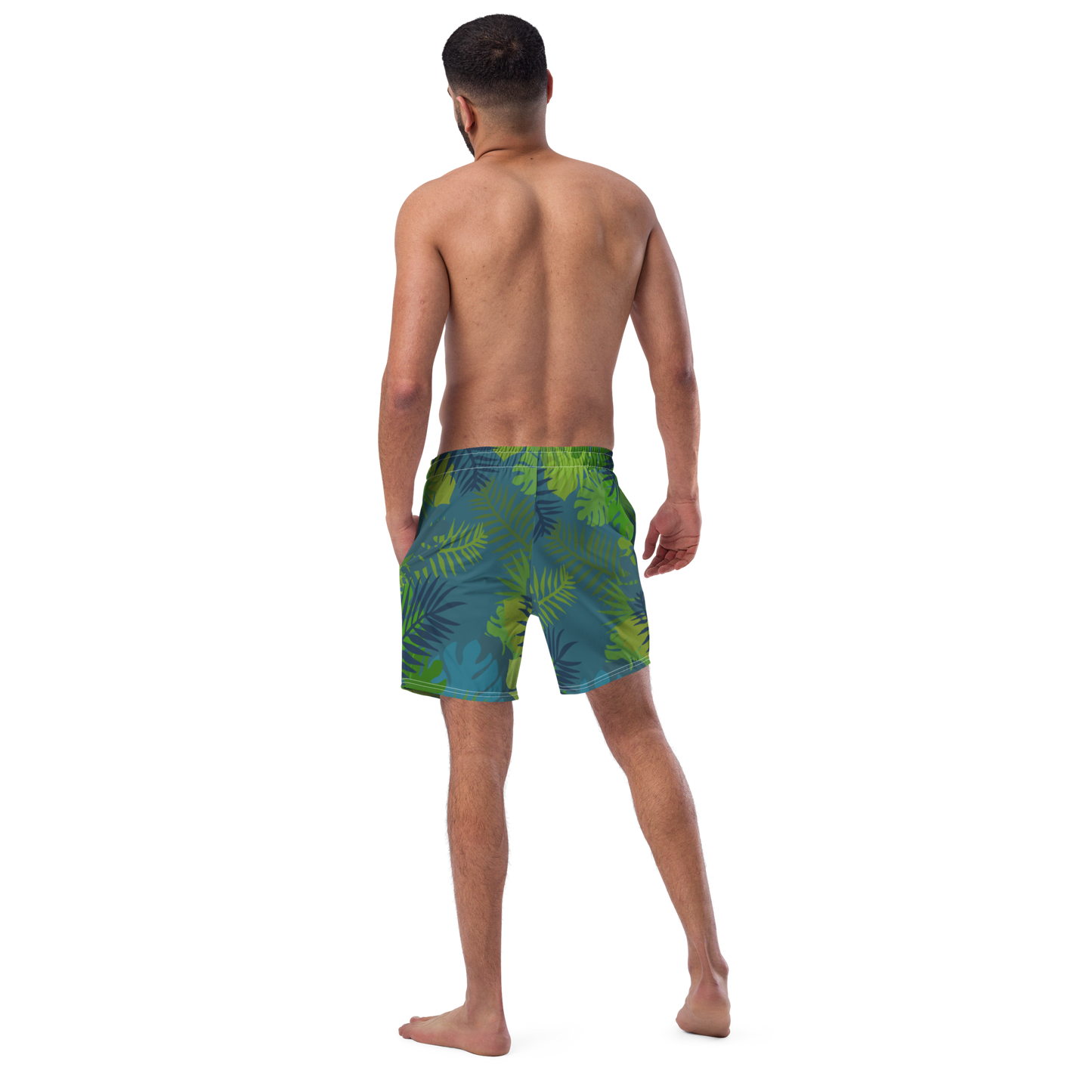 Jungle Tiger - Blue green men's swim trunks - Firebone