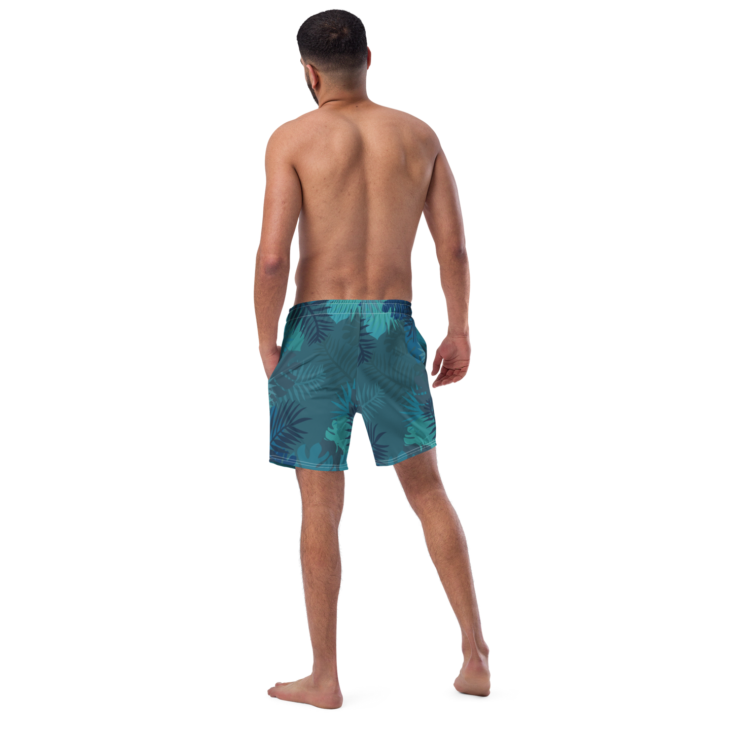 Jungle Tiger - Mid blue men's swim trunks - Firebone