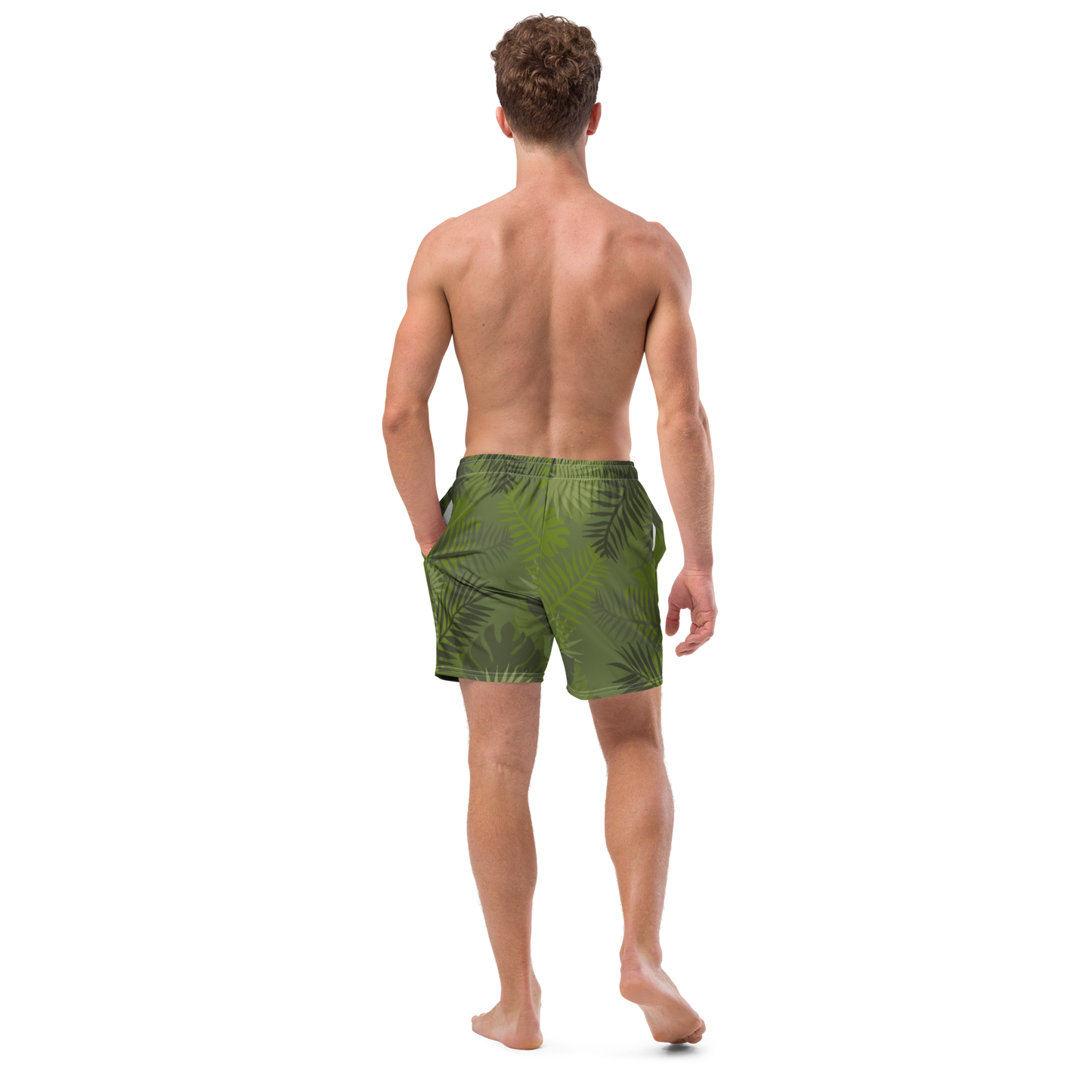 Jungle Tiger - Mid green men's swim trunks - Firebone