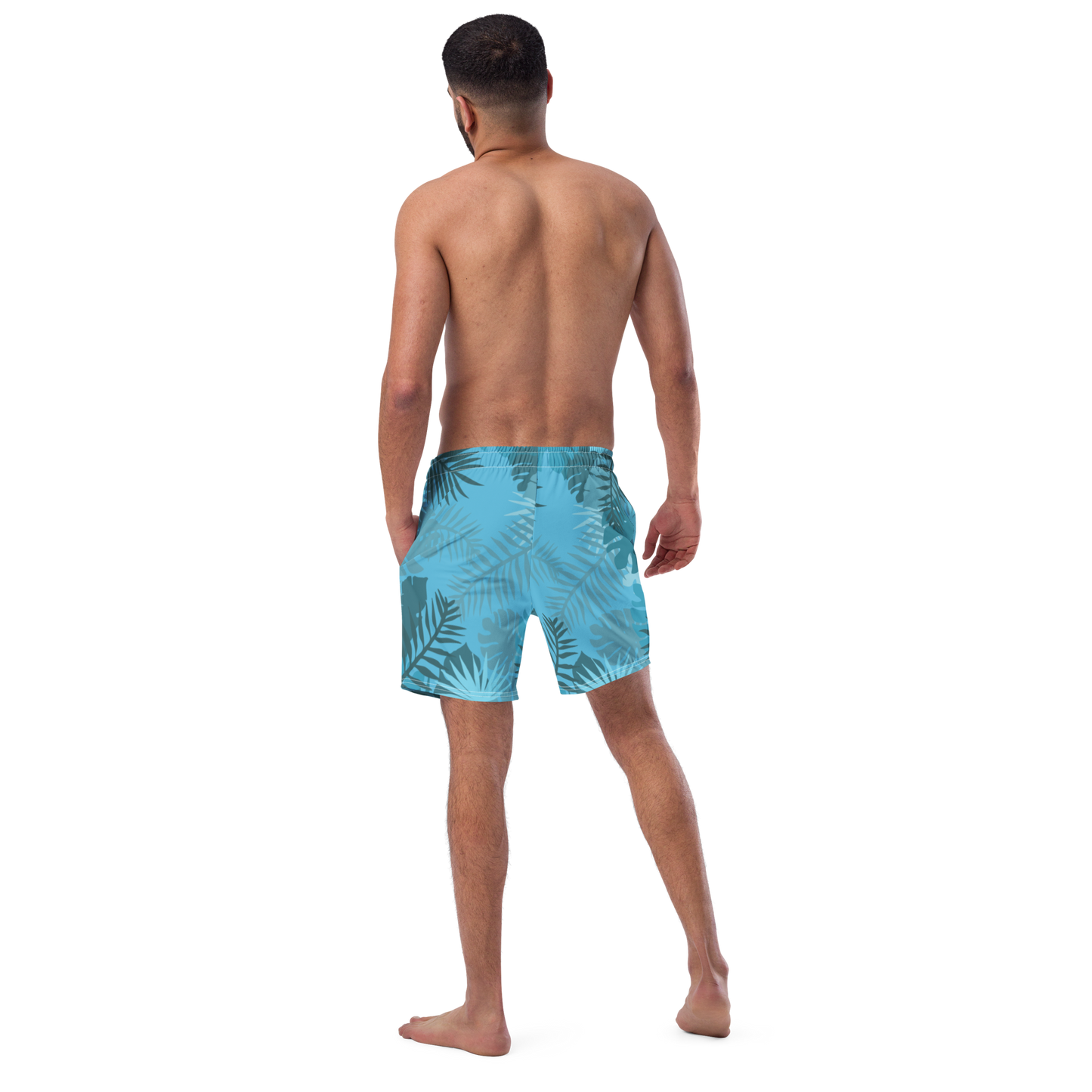 Jungle Tiger - Light blue men's swim trunks - Firebone