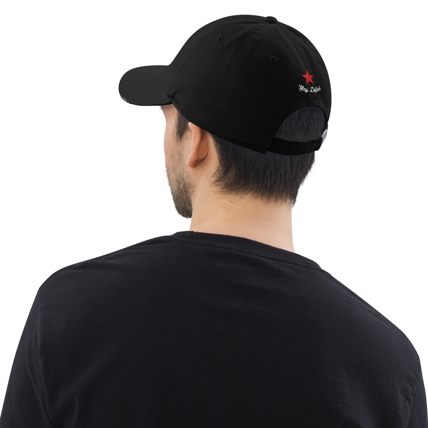 Firebone lozenge - Branded red out of black distressed baseball cap - Firebone