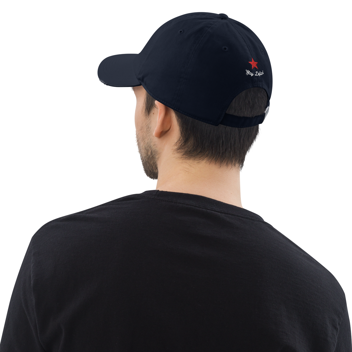 Firebone lozenge - Branded red out of black distressed baseball cap - Firebone