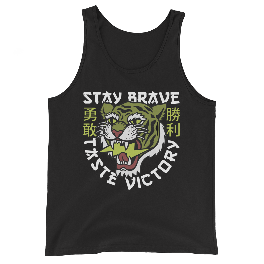 Stay Brave - Black tank top - Firebone