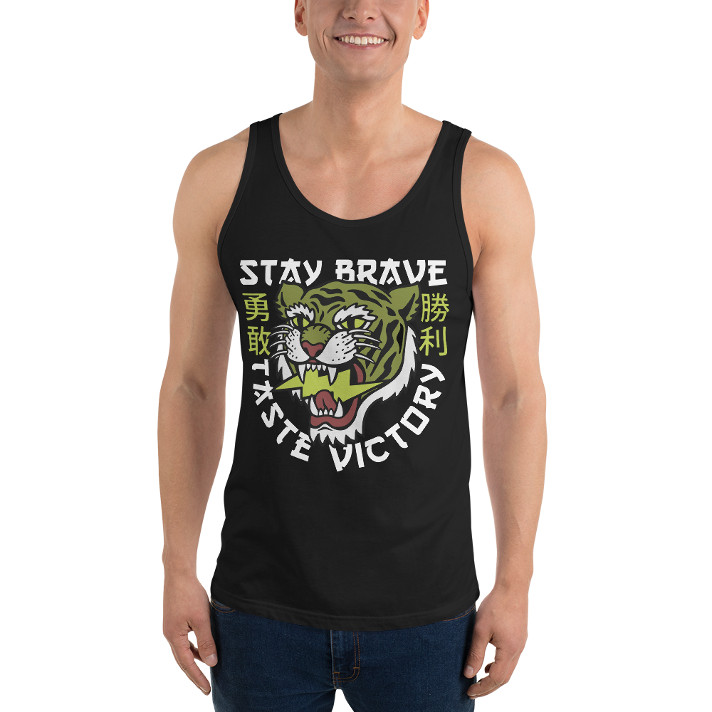 Stay Brave - Black tank top - Firebone