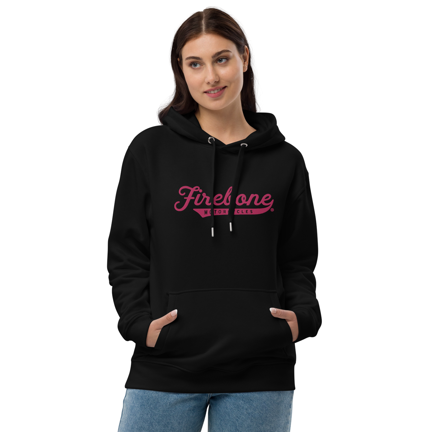 Firebone logo - Pink logo on premium eco hoodie - Firebone