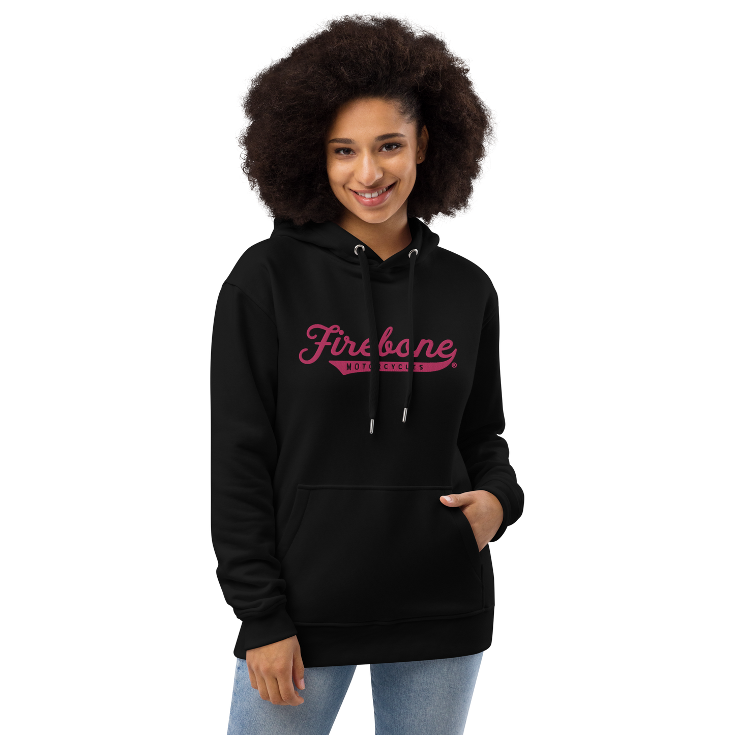Firebone logo - Pink logo on premium eco hoodie - Firebone