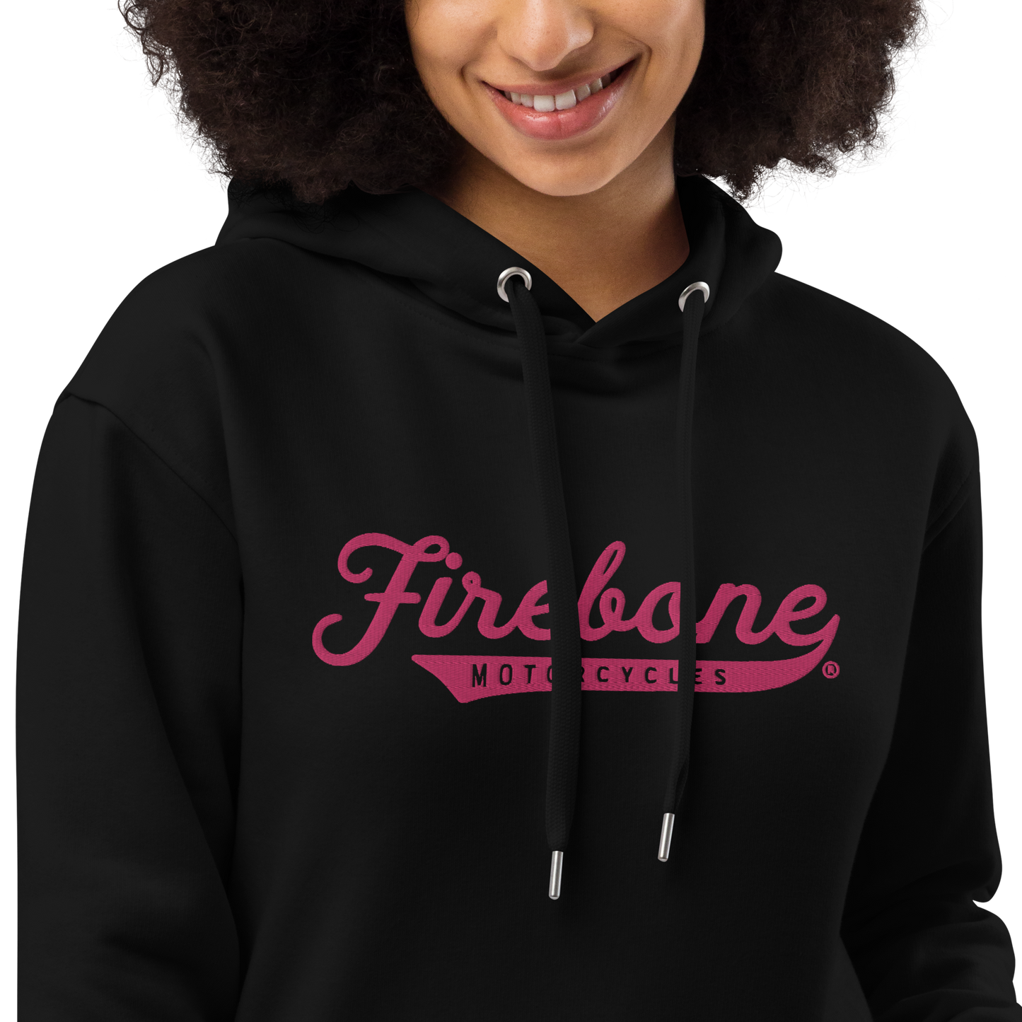 Firebone logo - Pink logo on premium eco hoodie - Firebone