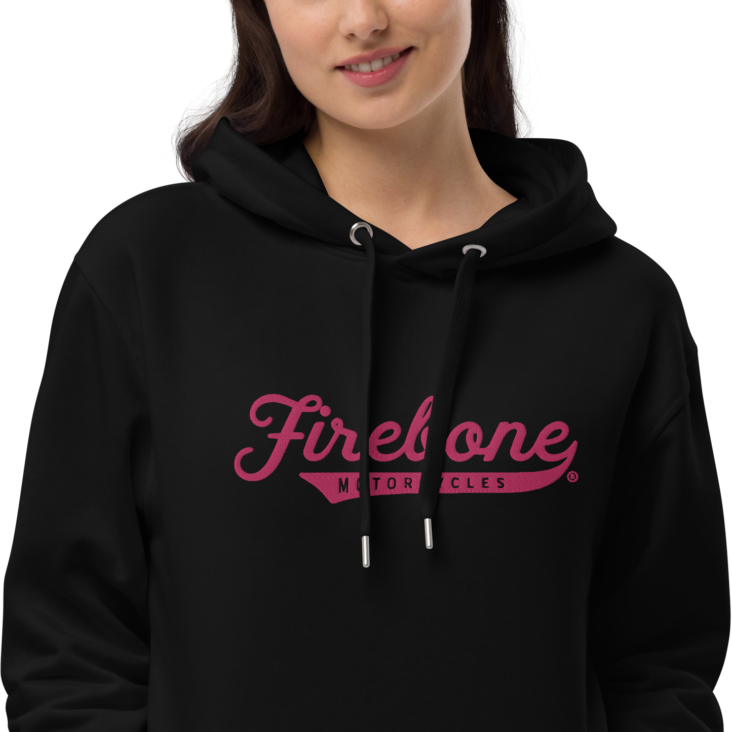 Firebone logo - Pink logo on premium eco hoodie - Firebone